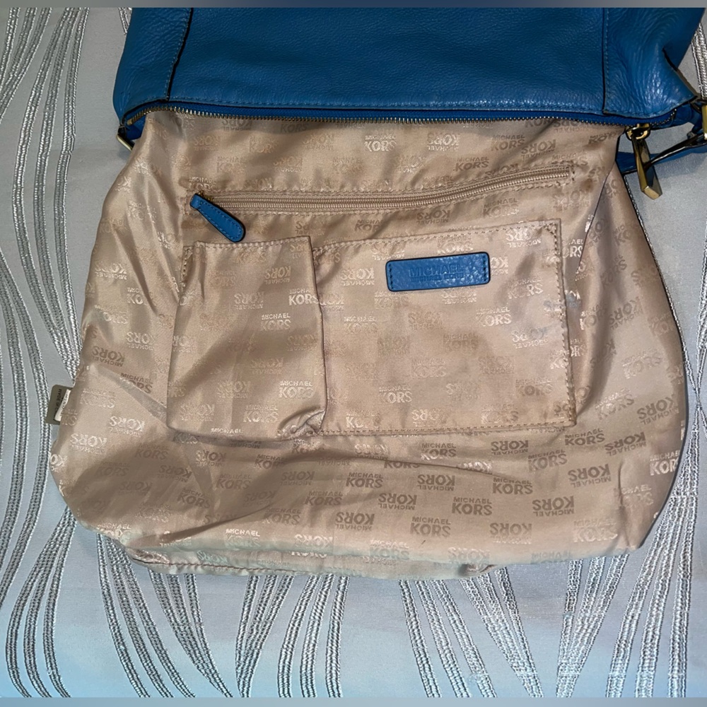 Vintage Michael Kors Hamilton Blue Leather Hobo Bag - Picture 12 of 15